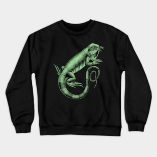 Dramabite Iguana Lizard Reptile Leguan Green Pet Animal Herpetologist Crewneck Sweatshirt